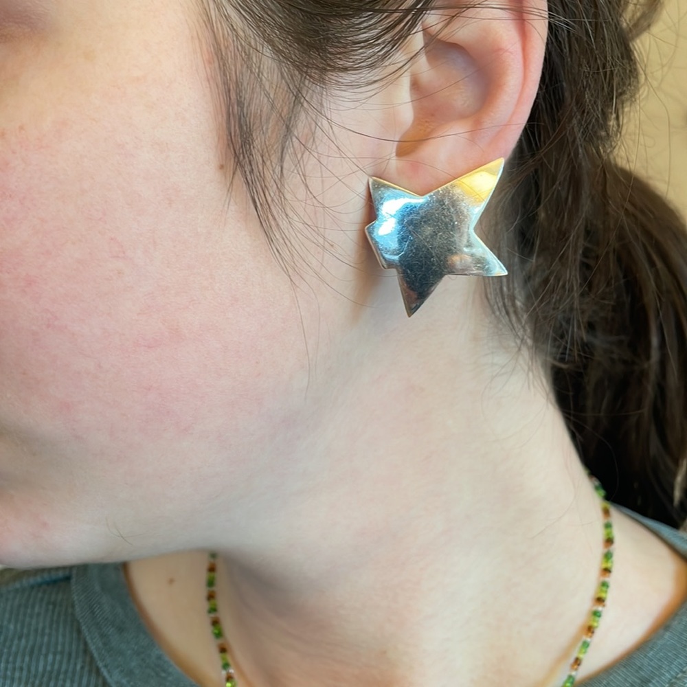 Zina clip-on sterling silver earrings